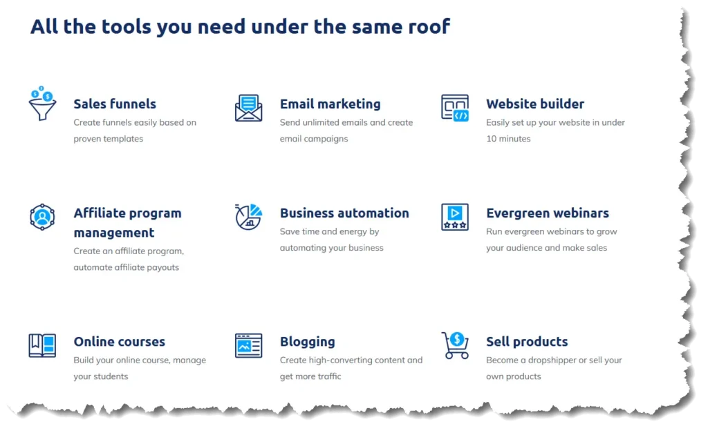 Systeme.io all the tools you need under the same roof