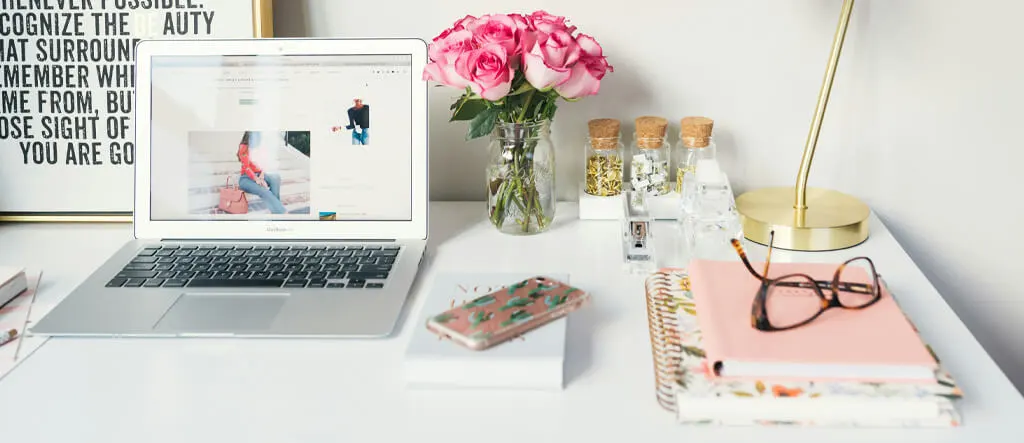 Organized work desk setup for a productive dedicated workspace at home.