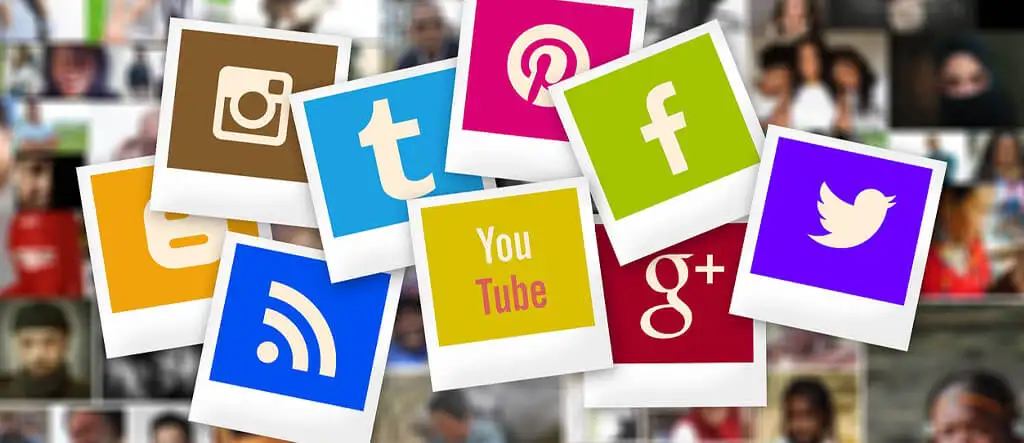 A collection of colorful social media icons symbolizing online communication, networking, and digital platforms.