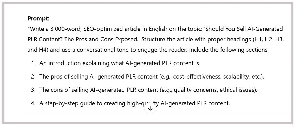 A detailed guide to selling AI-generated PLR content, featuring a laptop, digital tools, and creative content ideas for online entrepreneurs.